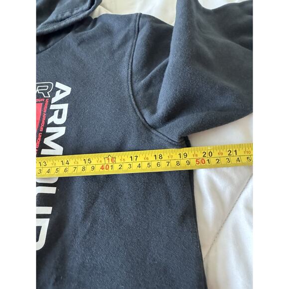 Under Armour Sweater Youth Kids Black Large Pullover Cold Gear Hoodie Pocket - Picture 9 of 11